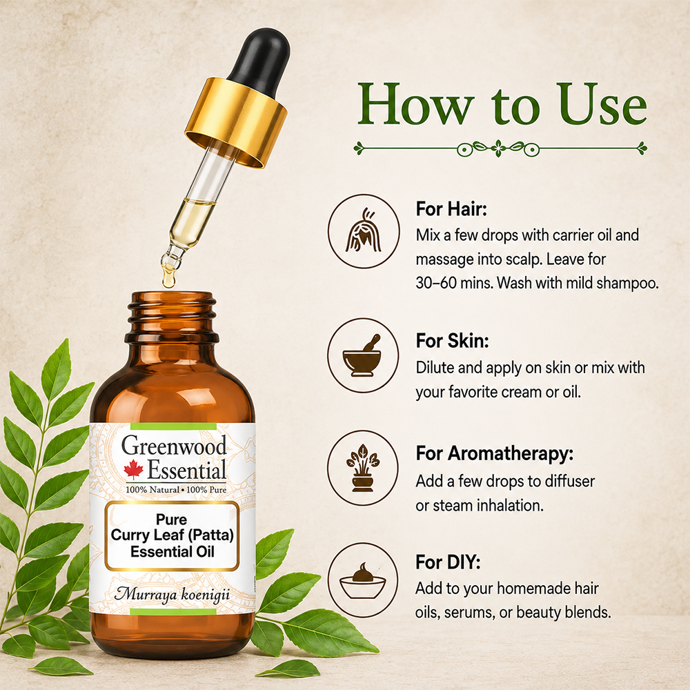 Curry Leaf (Patta) Essential Oil (Murraya koenigii)